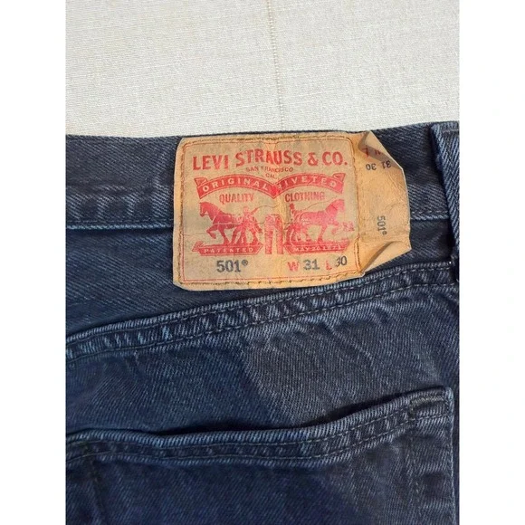 Levi's | 501 Original Straight Leg Jeans Black | Men's 31x30 - Picture 4 of 9